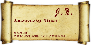 Jaszovszky Ninon névjegykártya